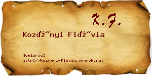Kozányi Flávia névjegykártya